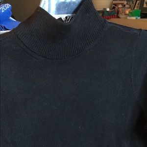 Eileen Fisher Black Merino Mock Neck Top, XS, NWT